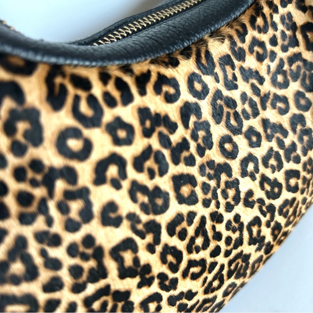 🍂NWT Talbots Leopard Calf Hair Crescent Shoulder Bag - Picture 5 of 13